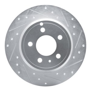 Volvo C70 Brake Rotor (1) - Rear Right - R1 Concepts - Drilled & Slotted - Silver - `96-`04